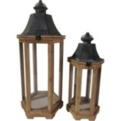 Decorative Candle Lantern for Patio - Set of 2 - Waterproof, 27 inch and 20 Inch Lanterns Included, No Candles Included - Backyard Expressions