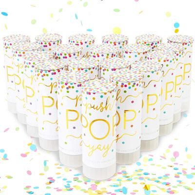 Sparkle and Bash 20 Pack Rainbow Confetti Shakers for Wedding, New Years Eve Party Supplies (1.5 x 4.3 In)