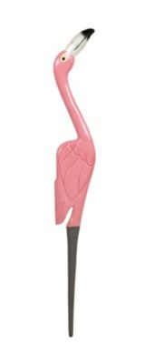 RAM Outdoor Decor Acacia Wood Hand Painted Flamingo Garden Stake - Pink