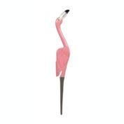 RAM Outdoor Decor Acacia Wood Hand Painted Flamingo Garden Stake - Pink