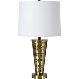 Signature Home Collection Set of 2 Antique Gold Flanking Table Lamp with Off White Drum Shade 23