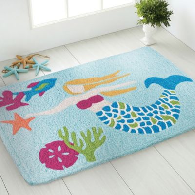 Details about   Fashion Mermaid Girl Green Leaves Door Mat Home Bathroom Kitchen Floor Rugs 