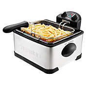 Chefman 4,5L Deep Fryer with Basket Strainer, Cool Touch Handles, Removable Oil-Container and Temperature Control Stainless Steel