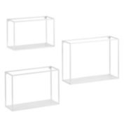 mDesign Metal Floating Wall Mount Vertical Display Frames, Set of 3
