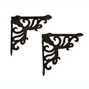 MD Specialties Rustic Brown Coastal Octopus and Scroll Wall Shelf Brackets Set of 2