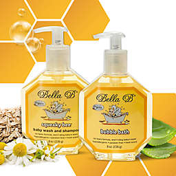 Bella B Naturals Bundle  Squeaky Bee Baby Wash & Shampoo 8 oz and Bubble Bath 8 oz