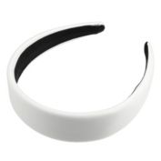 Unique Bargains Faux Leather Headband Hairband for Women White 1.6 Inch Wide 1 Piece