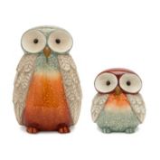 Melrose Home Decorative Owl (Set of 2) 6"H, 16"H Terra Cotta