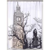 Carnation Home Fashions "Big Ben" Heavier Weight 100% polyester Fabric shower curtain - Multi 70" x 72"