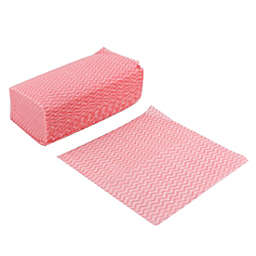 Unique Bargains Non-Woven Fabric Disposable Cleaning Cloth Washcloth, Pink White 80pcs