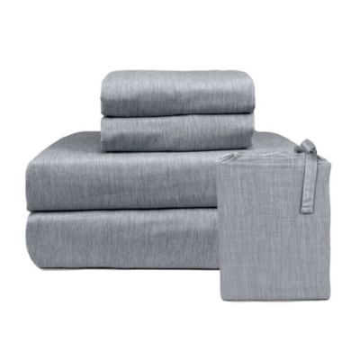 BedVoyage Melange viscose from Bamboo Cotton Bed Sheets, Twin - Silver