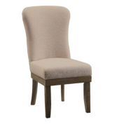 Saltoro Sherpi Wooden Side Chairs with Wing Back Design, Set of Two, Beige and Brown-