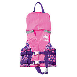 Swim Central 20" Pink and Purple Floral Girl Infant Life Jacket Vest with Handle - Up to 30lbs