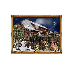 Alexander Taron Sellmer Advent Christmas Victorian style Train Station Scene Calendar Card 10.5