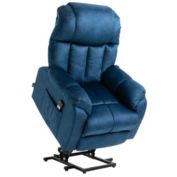 HOMCOM Power Lift Chair Electric Recliner for Elderly, Compact Living Room Chair with Side Pocket & Remote Control, Blue
