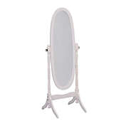 Ore International 59.25 in COASTAL WHITE OVAL CHEVAL STANDING MIRROR
