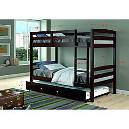 Donco Trading  Twin/Twin Devon Bunk Bed W/Dual Under Bed Drawers