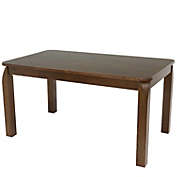 Sunnydaze Indoor 5-Foot Solid Rubberwood Rectangular Dining Table - Dark Walnut