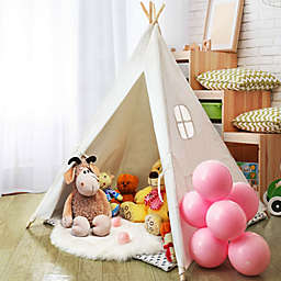 Gymax 5.5ft Portable Cotton Kids' Play Tent Indian Tent Game Sleeping House Boys Girls