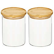 mDesign Glass Kitchen Canister w/ Bamboo Lid, 2 Pack
