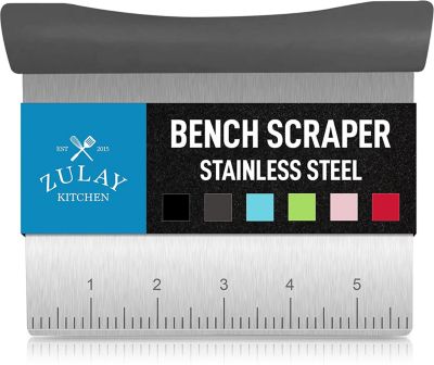 Zulay Kitchen Multi-purpose Stainless Steel Bench Scraper & Chopper - Grey