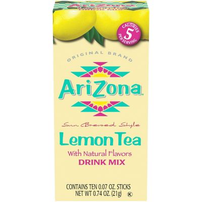 AriZona Zero Sugar Lemon Iced Tea Powdered Drink Mix, 0.74 OZ