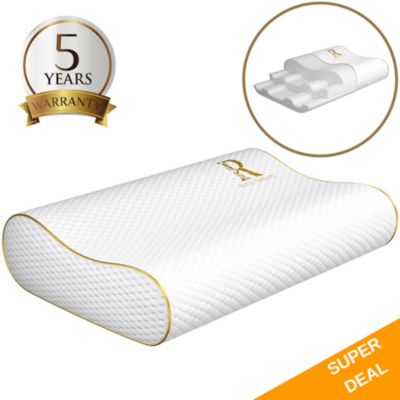 Royal Therapy Memory Foam Pillow, Pharmonis USA, Neck Pillow Bamboo Adjustable Side Sleeper Pillow for Neck & Shoulder - King