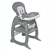 Badger Basket Co. Envee II Baby High Chair with Playtable Conversion - Gray/Chevron