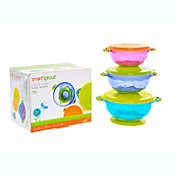 Smart Sprout Baby Bowls - Set of 3 Stay Put Suction Bowls Set with Snap Tight Lids