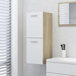 vidaXL Bathroom Cabinet White and Sonoma Oak 11.8