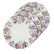 Gracie&#39;s Violets Bone China - Dessert Plates - Set of 4 by Coastline Imports