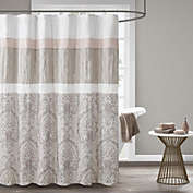 510 Design  Printed and Embroidered Shower Curtain with Liner Blush 414