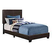 Monarch Specialties I 5910t Bed - Twin Size / Dark Brown Leather-look