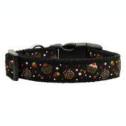 Mirage Pet Products Cupcakes Nylon Ribbon 1" Wide Dog Collar, Black/Medium