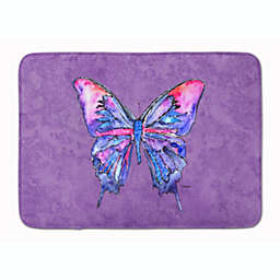 Caroline's Treasures Butterfly on Purple Machine Washable Memory Foam Mat 27 x 19