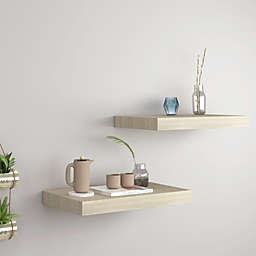 vidaXL Floating Wall Shelves 2 pcs Oak 15.7