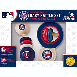 BabyFanatic Wood Rattle 2 Pack - MLB Minnesota Twins - Officially Licensed Baby Toy Set
