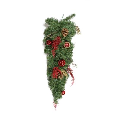 DAK 30" Pre-Decorated Artificial Christmas Teardrop Swag - Unlit