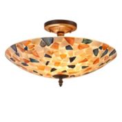CHLOE Lighting  KOI Mosaic 2 Light Semi-flush Ceiling Fixture 16" Shade