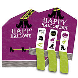 Big Dot of Happiness Happy Halloween - Witch Party Game Pickle Cards - Pull Tabs 3-in-a-Row - 12 Ct