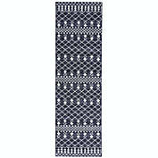 Nourison Royal Moroccan 2&#39;2" x 7&#39;6" (8&#39; Runner) Navy/Grey Area Rug Bohemian Moroccan Distressed by Nourison