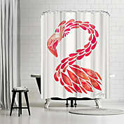 Americanflat 71" x 74" Shower Curtain, Miami Flamingo by Cat Coquillette
