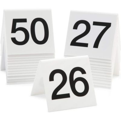Free shipping Tent style Blue w/ white number Table Numbers 1-20 
