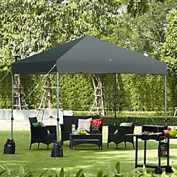 Costway 8'x8' Outdoor Pop up Canopy Tent  w/Roller Bag-Gray