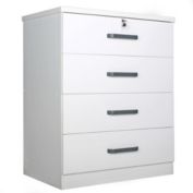 Better Home Products Liz Super Jumbo 4 Drawer Storage Chest Dresser in White