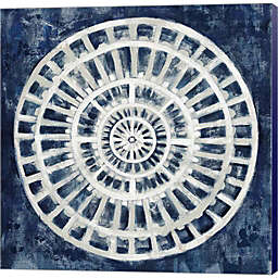 Great Art Now Blue Textured Medallion by Silvia Vassileva 24-Inch x 24-Inch Canvas Wall Art