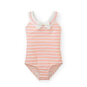 Hope & Henry Girls&#39; One-Piece Sailor Swimsuit (White with Pink Stripes, 3)