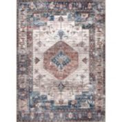 nuLOOM Eliza Machine Washable Traditional Medallion Area Rug