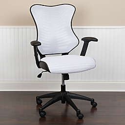Flash Furniture High Back Designer White Mesh Executive Swivel Ergonomic Office Chair with Adjustable Arms
