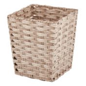 mDesign Woven Square Trash Can Wastebasket, Garbage Container Bin